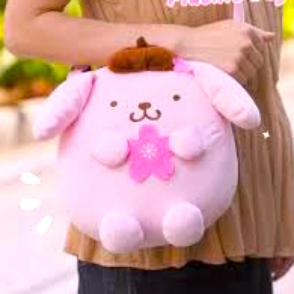 Sanrio Handbags - Pompompourin Pink Sakura Plush Purse